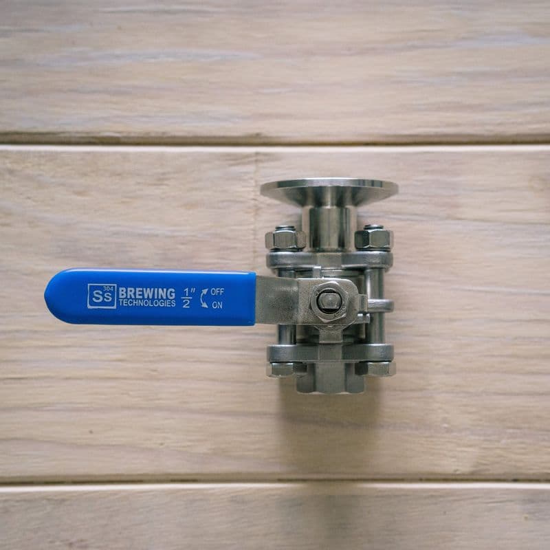Kuleventil 1,5" TC til 1/2" hunn NPT