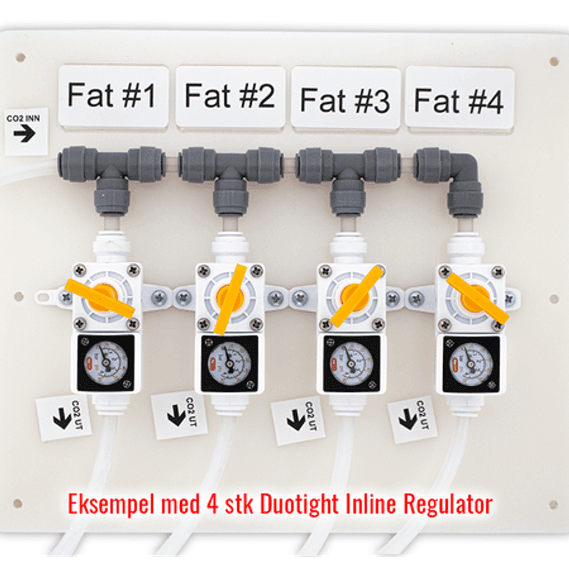 Monteringsbrett med 4x Inline Regulator