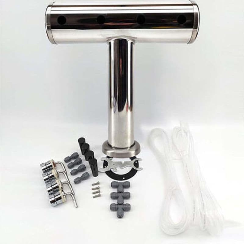 4 Taps T-Bar Brushed Stainless Font Kit
