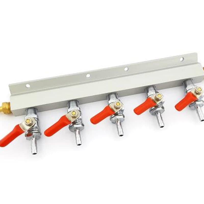 CO2 manifold med 5 uttak, 7 mm nippel