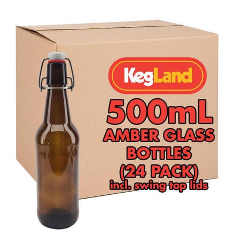 Eske med 24 stk 0,5 l patentkort flasker
