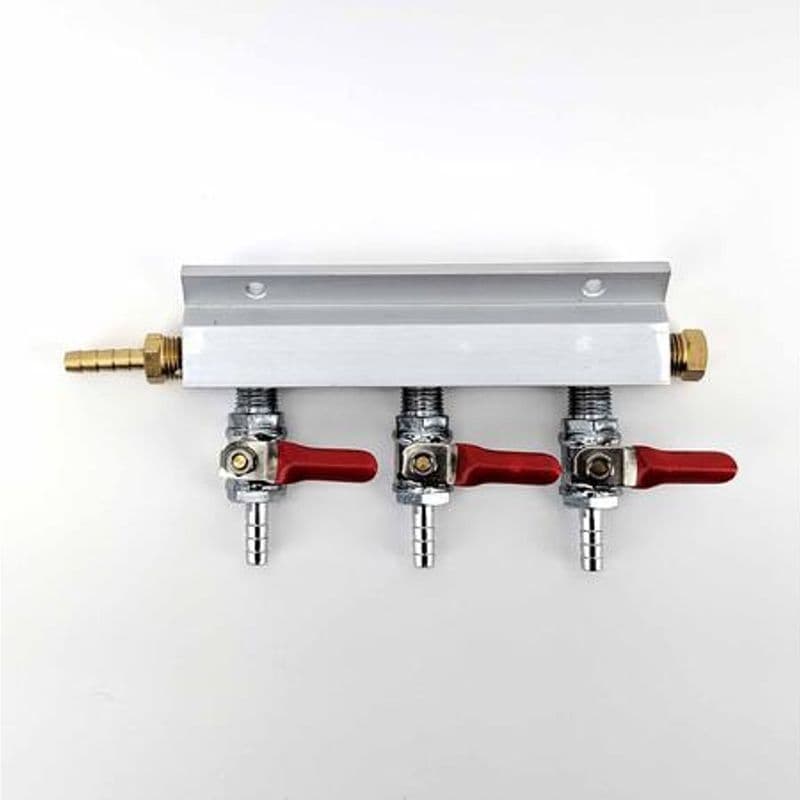 CO2 manifold med 3 uttak, 7 mm nippel